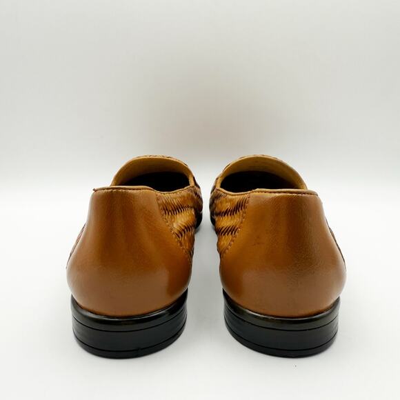 Trotters Womens Liz III Loafers US 8 WW Brown Woven Leather Slip-On NIB - Picture 10 of 13